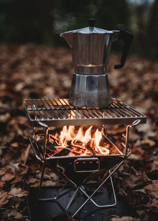 R+F portable grill fire pit